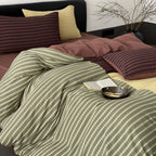 Duvet Cover Set Reversible Cotton Jersey Quilted