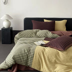 Duvet Cover Set Reversible Cotton Jersey Quilted