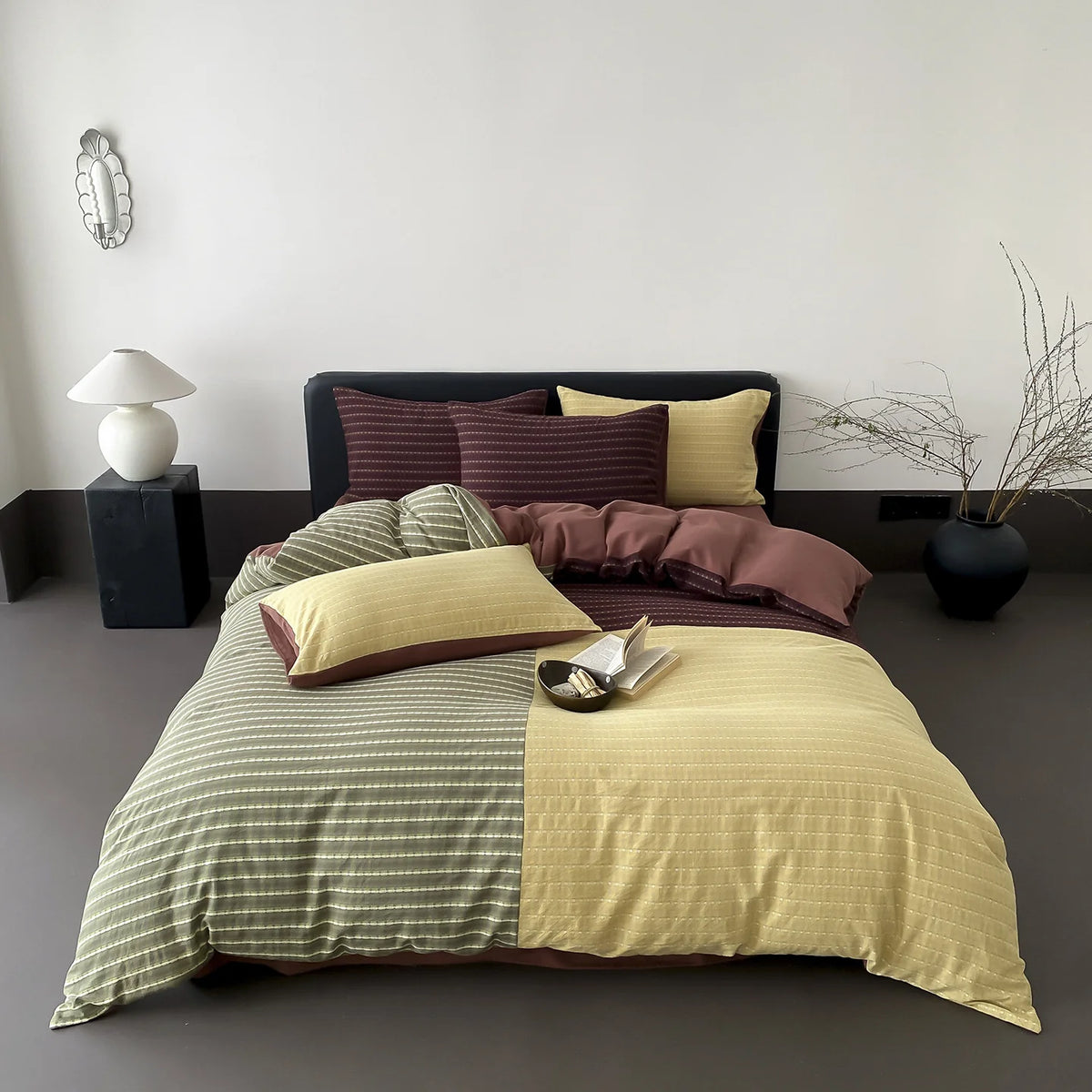 Duvet Cover Set Reversible Cotton Jersey Quilted