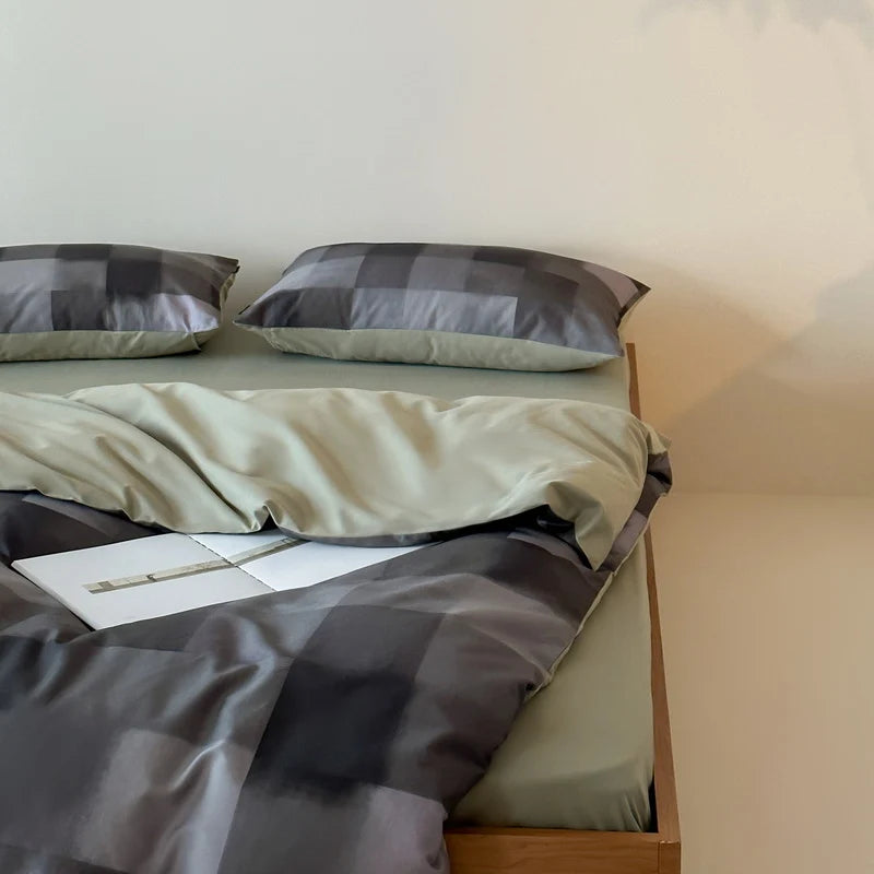 Duvet Cover Set Reversible Cotton Satin