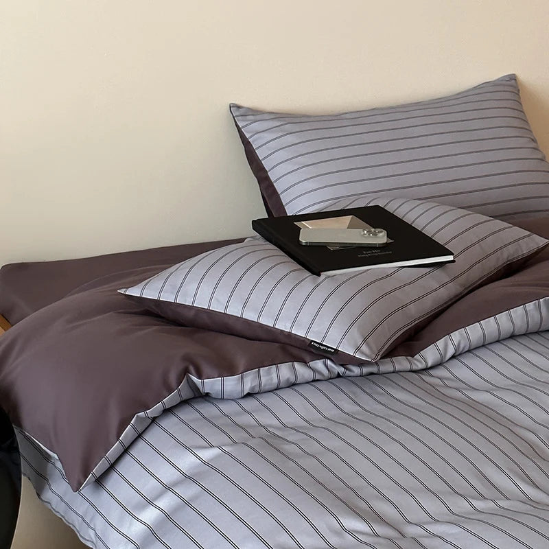 Duvet Cover Set Reversible Cotton Satin