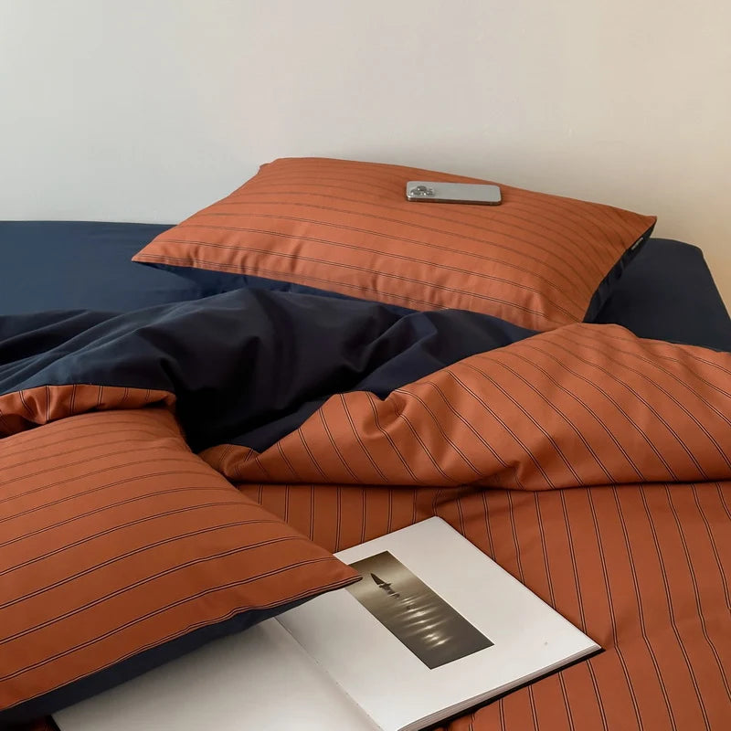 Duvet Cover Set Reversible Cotton Satin