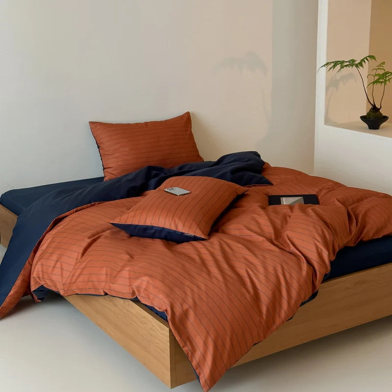 Duvet Cover Set Reversible Cotton Satin