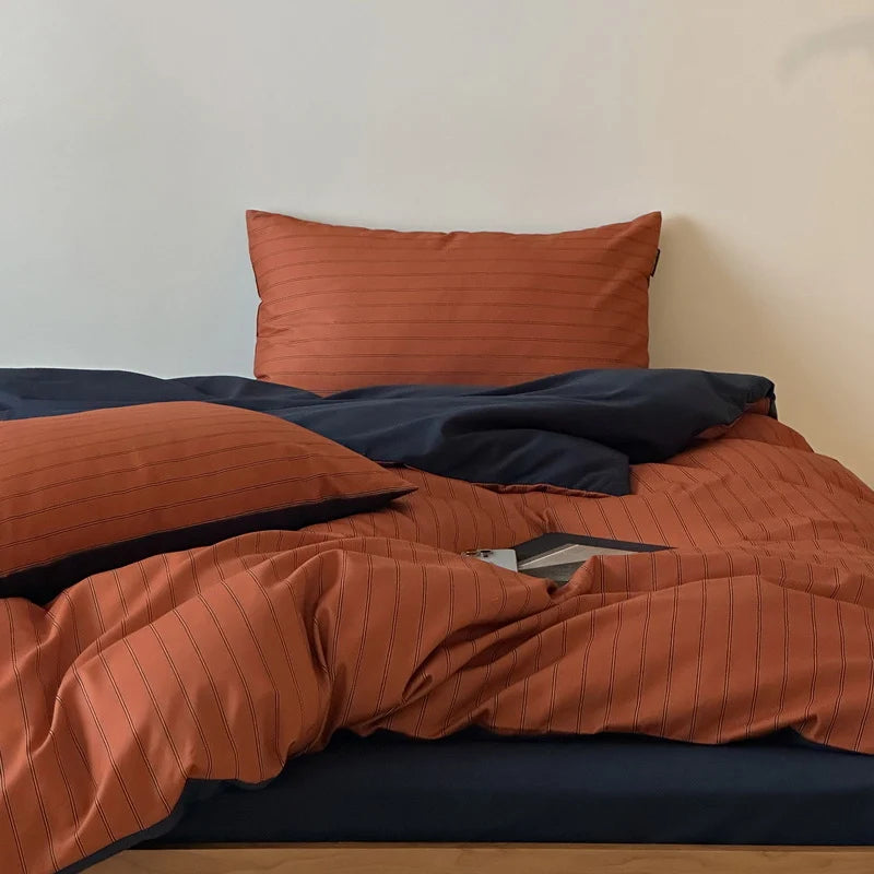 Duvet Cover Set Reversible Cotton Satin