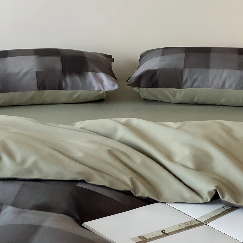 Duvet Cover Set Reversible Cotton Satin