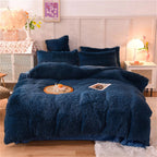 Duvet Cover Set Reversible Faux Fur & Velvet Machine Washable