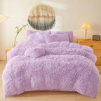 Duvet Cover Set Reversible Faux Fur & Velvet Machine Washable
