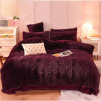 Duvet Cover Set Reversible Faux Fur & Velvet Machine Washable