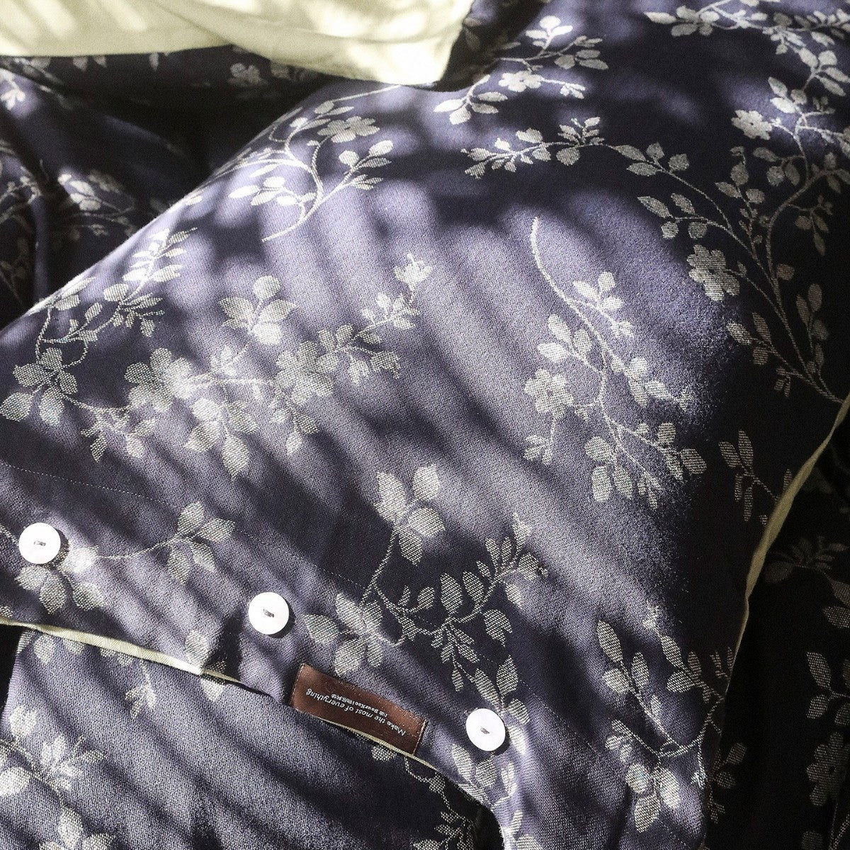 Duvet Cover Set Reversible Floral Linen-Cotton Button Closures
