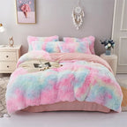 Duvet Cover Set Reversible Plush Velvet With Pillowcase