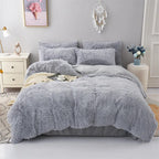 Duvet Cover Set Reversible Plush Velvet With Pillowcase