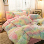 Duvet Cover Set Reversible Plush Velvet With Pillowcase