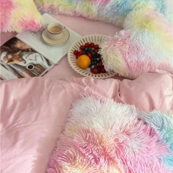 Duvet Cover Set Reversible Plush Velvet With Pillowcase