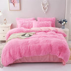 Duvet Cover Set Reversible Plush Velvet With Pillowcase