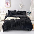 Duvet Cover Set Reversible Plush Velvet With Pillowcase