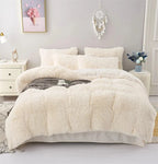 Duvet Cover Set Reversible Plush Velvet With Pillowcase