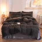 Duvet Cover Set Reversible Shaggy Fleece With Pillowcases