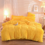 Duvet Cover Set Reversible Shaggy Fleece With Pillowcases