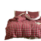 Duvet Cover Set Reversible Vichy Check & Solid Cotton Percale
