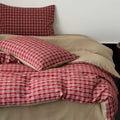 Duvet Cover Set Reversible Vichy Check & Solid Cotton Percale