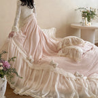 Duvet Cover Set Ruffles & Lace Breathable Blend