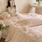 Duvet Cover Set Ruffles & Lace Breathable Blend