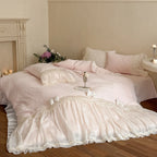 Duvet Cover Set Ruffles & Lace Breathable Blend