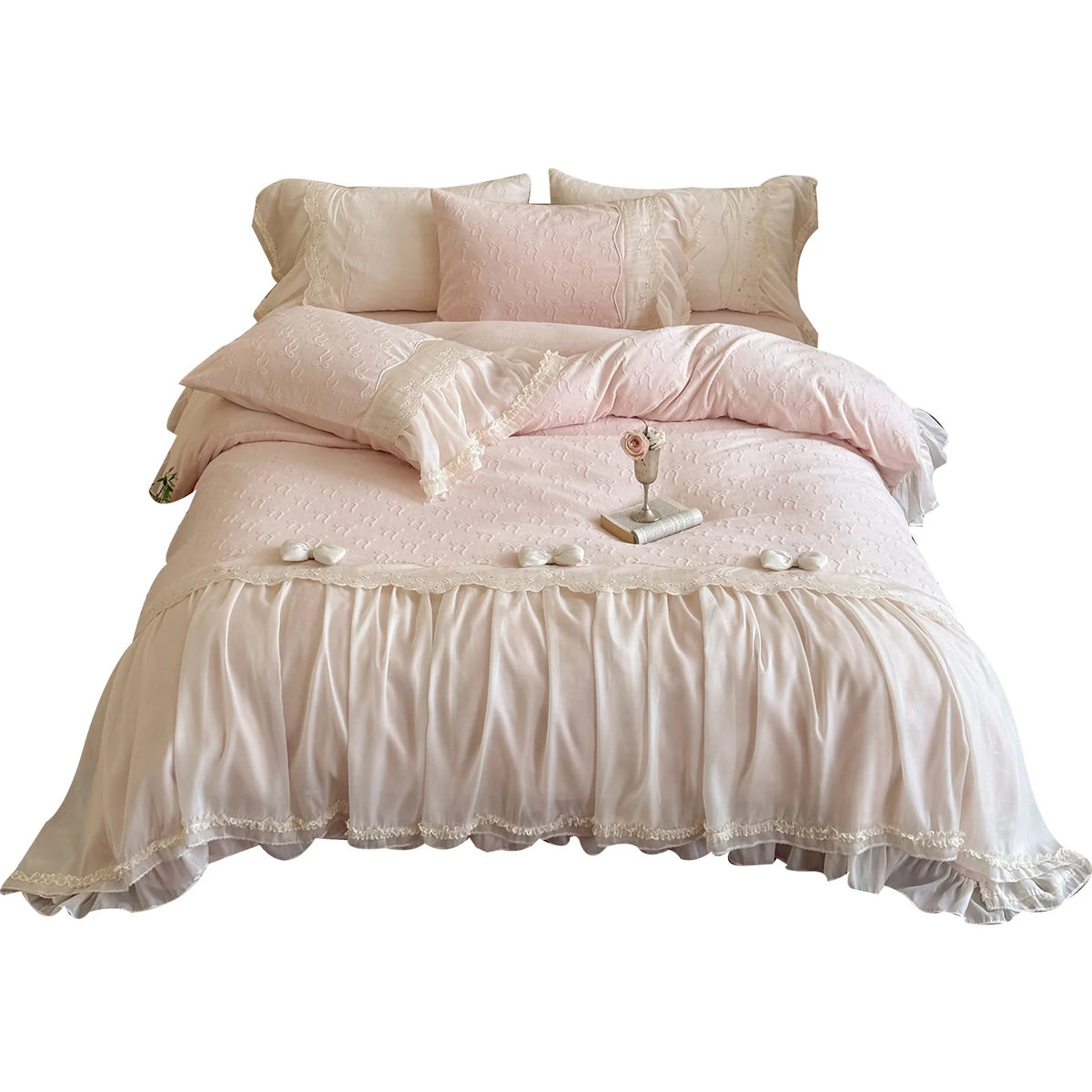 Duvet Cover Set Ruffles & Lace Breathable Blend