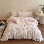 Duvet Cover Set Ruffles & Lace Breathable Blend
