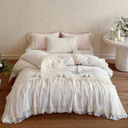 Duvet Cover Set Ruffles & Lace Breathable Blend