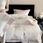 Duvet Cover Set Satin Embroidered Rose & Butterfly