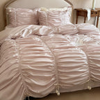 Duvet Cover Set Satin Gathered Tassel Trim