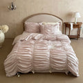 Duvet Cover Set Satin Gathered Tassel Trim