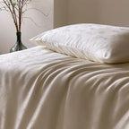 Duvet Cover Set Satin Jacquard Silky-Soft Hidden Zipper