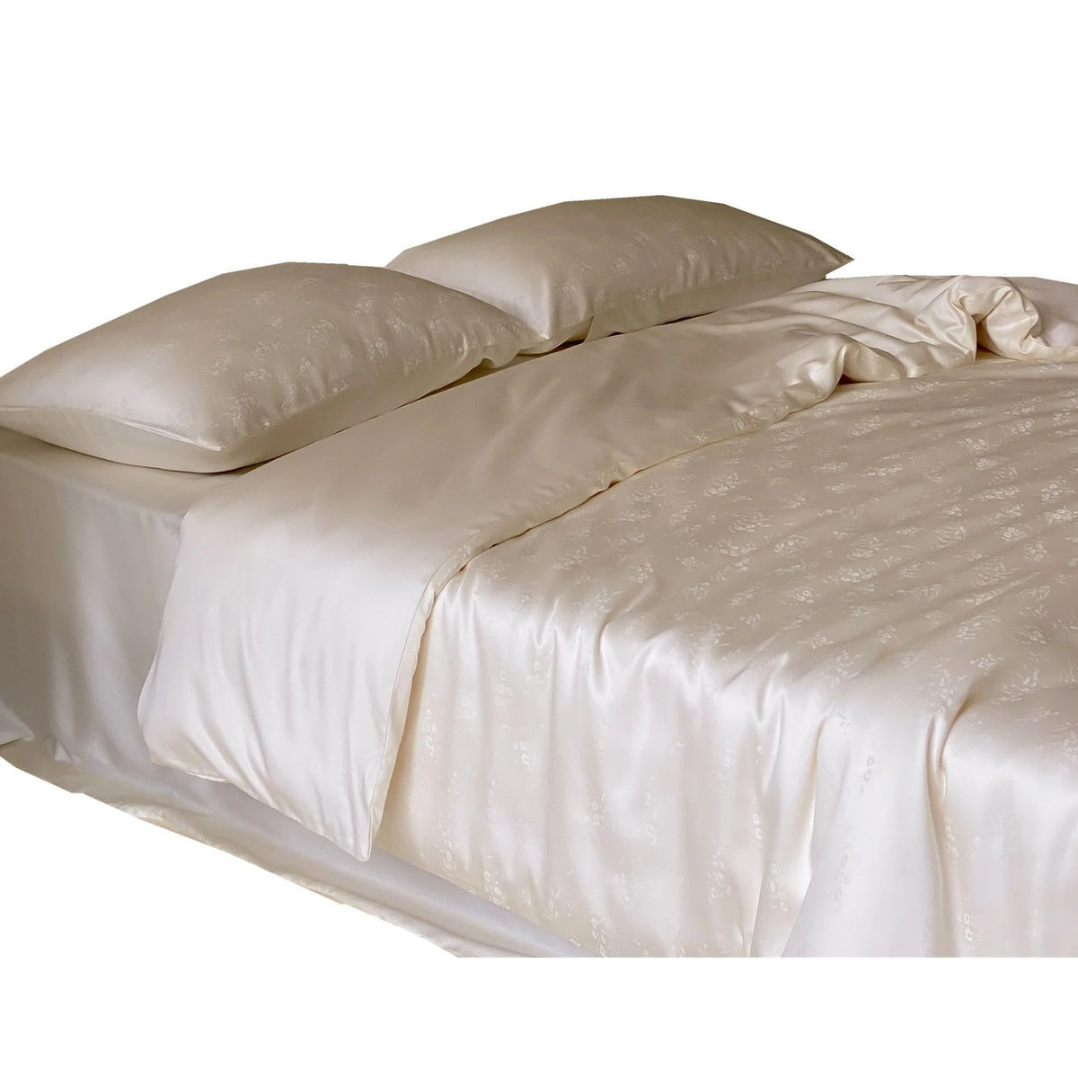 Duvet Cover Set Satin Jacquard Silky-Soft Hidden Zipper