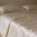 Duvet Cover Set Satin Jacquard Silky-Soft Hidden Zipper