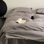 Duvet Cover Set Satin Microfiber Fine Piping Machine Washable