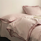 Duvet Cover Set Satin Microfiber Fine Piping Machine Washable