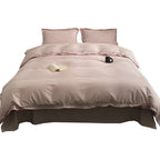 Duvet Cover Set Satin Microfiber Fine Piping Machine Washable