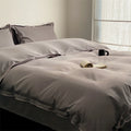 Duvet Cover Set Satin Microfiber Fine Piping Machine Washable