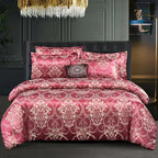 Duvet Cover Set Satin Rayon Jacquard Includes Pillowcases