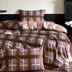 Duvet Cover Set Satin Rose Print Button Placket