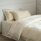 Duvet Cover Set Satin Tone-On-Tone Floral Jacquard 4-Piece