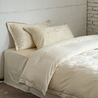 Duvet Cover Set Satin Tone-On-Tone Floral Jacquard 4-Piece