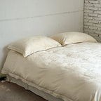 Duvet Cover Set Satin Tone-On-Tone Floral Jacquard 4-Piece