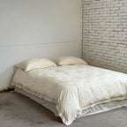 Duvet Cover Set Satin Tone-On-Tone Floral Jacquard 4-Piece