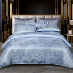 Duvet Cover Set Silky Satin Jacquard Floral
