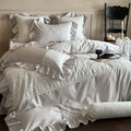 Duvet Cover Set Silky Satin & Lace Trim