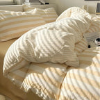 Duvet Cover Set Striped Includes Fitted Sheet & Pillowcases