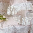 Duvet Cover Set Tencel-Cotton Embroidered Lace & Ruffle